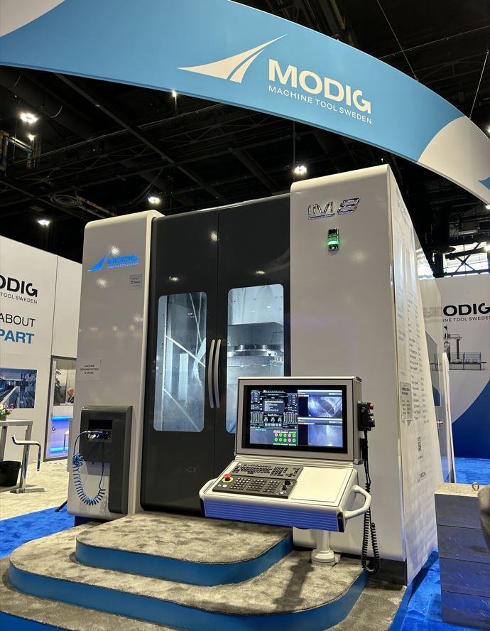 Modig Machine Tool displaying IM-8, inverted machining, at IMTS 2024